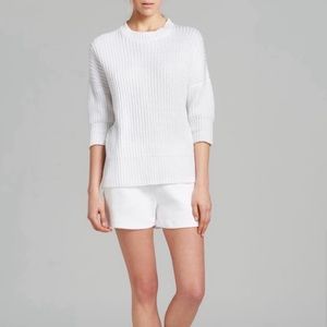 Theory White Linen Sweater Size Small